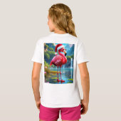 Christmas Flamingo As Santa Claus-47476 T-Shirt (Schwarz voll)