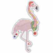 Christmas Flamingo Aufkleber (Vorderseite)