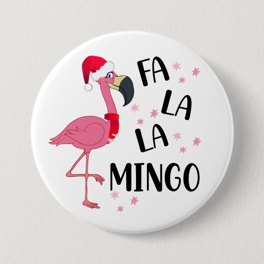 Christmas Flamingo Button (Vorderseite)