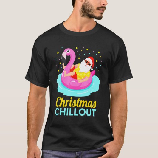Christmas Flamingo Chillout Design T-Shirt (Vorderseite)