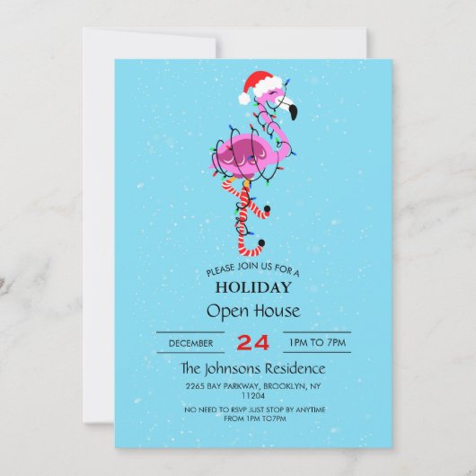 Christmas Flamingo Einladung (Vorderseite)