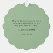 Christmas Flamingo Floral Greenery Wishes Ornament Karte (Rückseite)