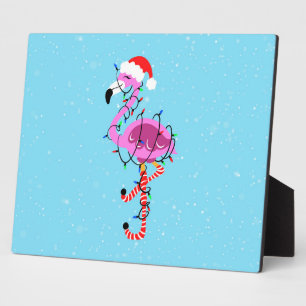 Christmas Flamingo Fotoplatte