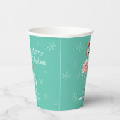 Christmas Flamingo Frohe Weihnachten Pappbecher (Rechts)