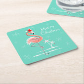 Christmas Flamingo Frohe Weihnachts-Untersetzer-Pl Rechteckiger Pappuntersetzer (angewinkelt)