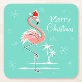 Christmas Flamingo Frohe Weihnachts-Untersetzer-Pl Rechteckiger Pappuntersetzer (Vorderseite)