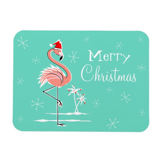 Christmas Flamingo Frohe Weihnachtsmagnet flexibel Magnet (Horizontal)