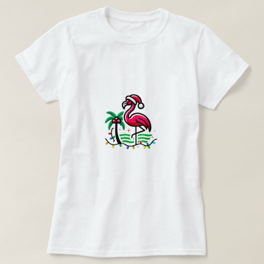 "Christmas Flamingo Fun" T-Shirt (Design vorne)