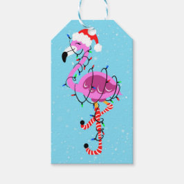 Christmas Flamingo Geschenkanhänger