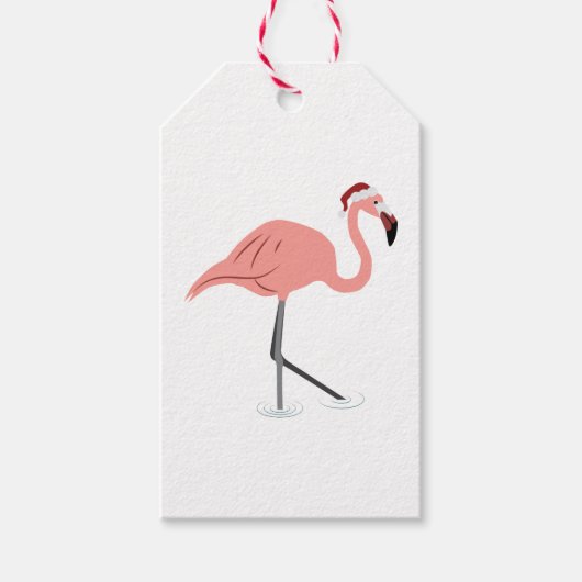 Christmas Flamingo Geschenkanhänger (Vorderseite)
