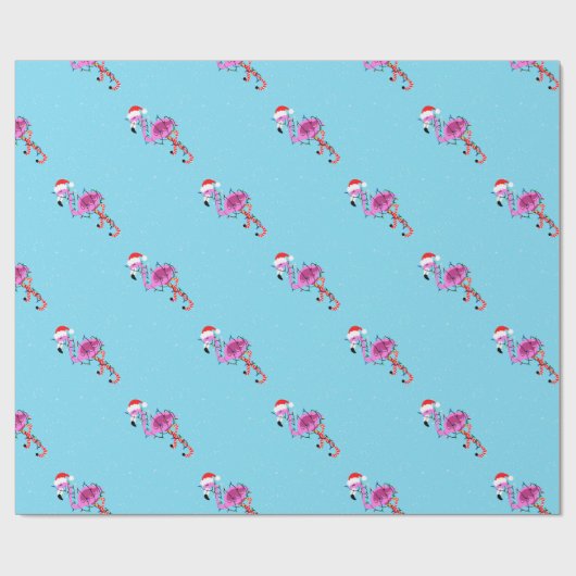 Christmas Flamingo Geschenkpapier (Flach)