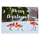 Christmas Flamingo Große Geschenktüte (Rückseite)