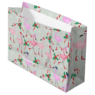 "Christmas Flamingo" Große Weihnachtsgeschenktasch Geschenktüte