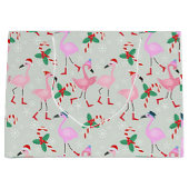 "Christmas Flamingo" Große Weihnachtsgeschenktasch Große Geschenktüte (Vorderseite)