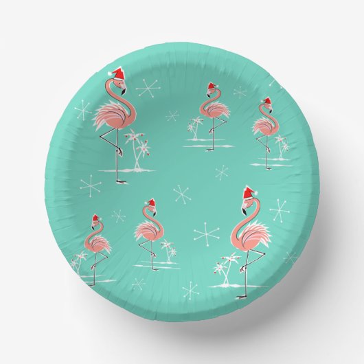 Christmas Flamingo Group Pappteller (Vorderseite)