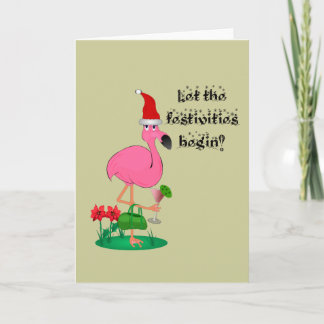Christmas Flamingo Grußkarte Feiertagskarte