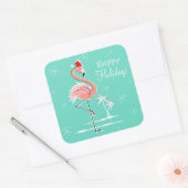 Christmas Flamingo Happy Holidays Aufkleber Platz (Umschlag)
