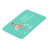 Christmas Flamingo Happy Holidays Magnet flexibel (Linke Seite)