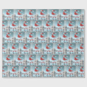 Christmas Flamingo Ice Skaten Geschenkpapier (Flach)
