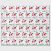 Christmas Flamingo Ice Skaten Geschenkpapier (Flach)