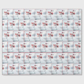Christmas Flamingo Ice Skaten Geschenkpapier (Flach)