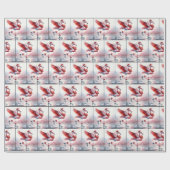 Christmas Flamingo Ice Skaten Geschenkpapier (Flach)