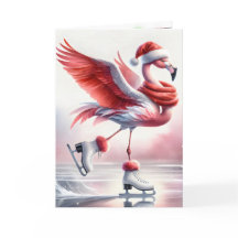 Christmas Flamingo Ice Skaten