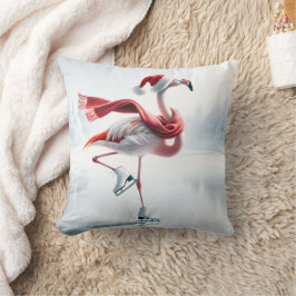 Christmas Flamingo Ice Skaten Kissen