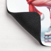 Christmas Flamingo Ice Skaten Mousepad (Ecke)