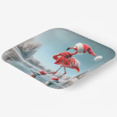 Christmas Flamingo Ice Skaten Pappteller (Gewinkelt)