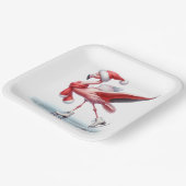 Christmas Flamingo Ice Skaten Pappteller (Gewinkelt)