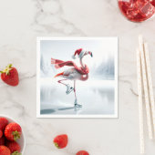 Christmas Flamingo Ice Skaten Serviette (Beispiel)