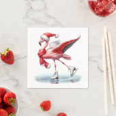 Christmas Flamingo Ice Skaten Serviette (Beispiel)