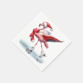 Christmas Flamingo Ice Skaten Serviette (Ecke)