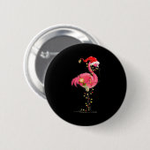 Christmas Flamingo In Martini Gl For Trocal Holida Button (Vorne & Hinten)