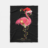 Christmas Flamingo In Martini Gl For Trocal Holida Fleecedecke (Vorderseite)