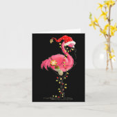 Christmas Flamingo In Martini Gl For Trocal Holida Karte (Gelbe Blume)