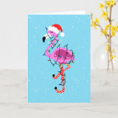 Christmas Flamingo Karte (Gelbe Blume)