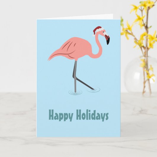 Christmas Flamingo  Karte (Gelbe Blume)