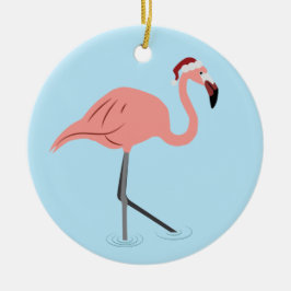 Christmas Flamingo Keramik Ornament
