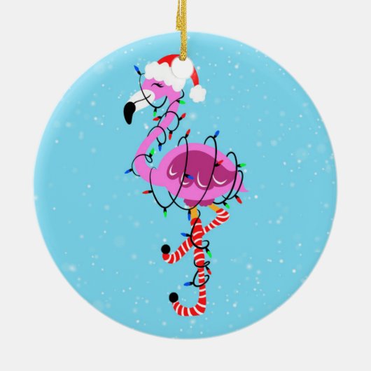 Christmas Flamingo Keramik Ornament (Hinten)