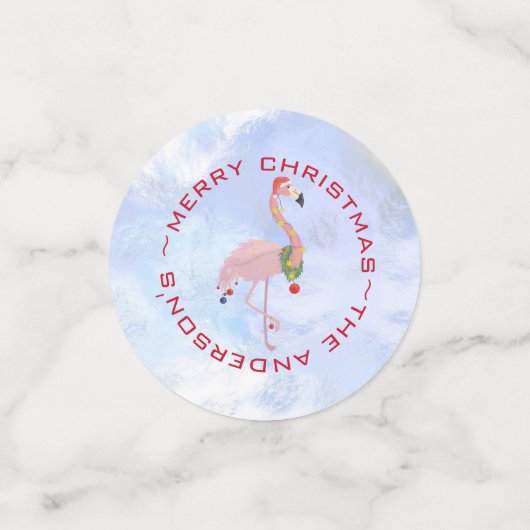 Christmas Flamingo Konfetti (Klein Vorderseite)