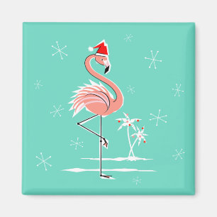 Christmas Flamingo Magnetplatz Magnet