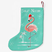 Christmas Flamingo Name Strumpf zwei Seiten Kleiner Weihnachtsstrumpf (Rückseite)