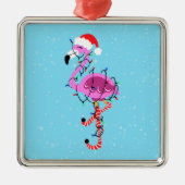 Christmas Flamingo Ornament Aus Metall (Vorne)