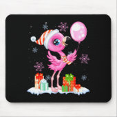Christmas Flamingo Pajama Matching Santa Hat Xmas Mousepad (Vorne)