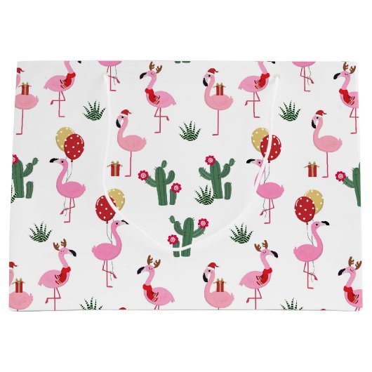 Christmas Flamingo Party | Urlaub Große Geschenktüte (Vorderseite)