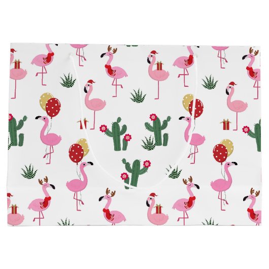 Christmas Flamingo Party | Urlaub Große Geschenktüte (Rückseite)