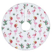 Christmas Flamingo Party | Urlaub Polyester Weihnachtsbaumdecke (Vorderseite)