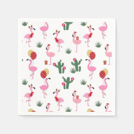 Christmas Flamingo Party | Urlaub Serviette